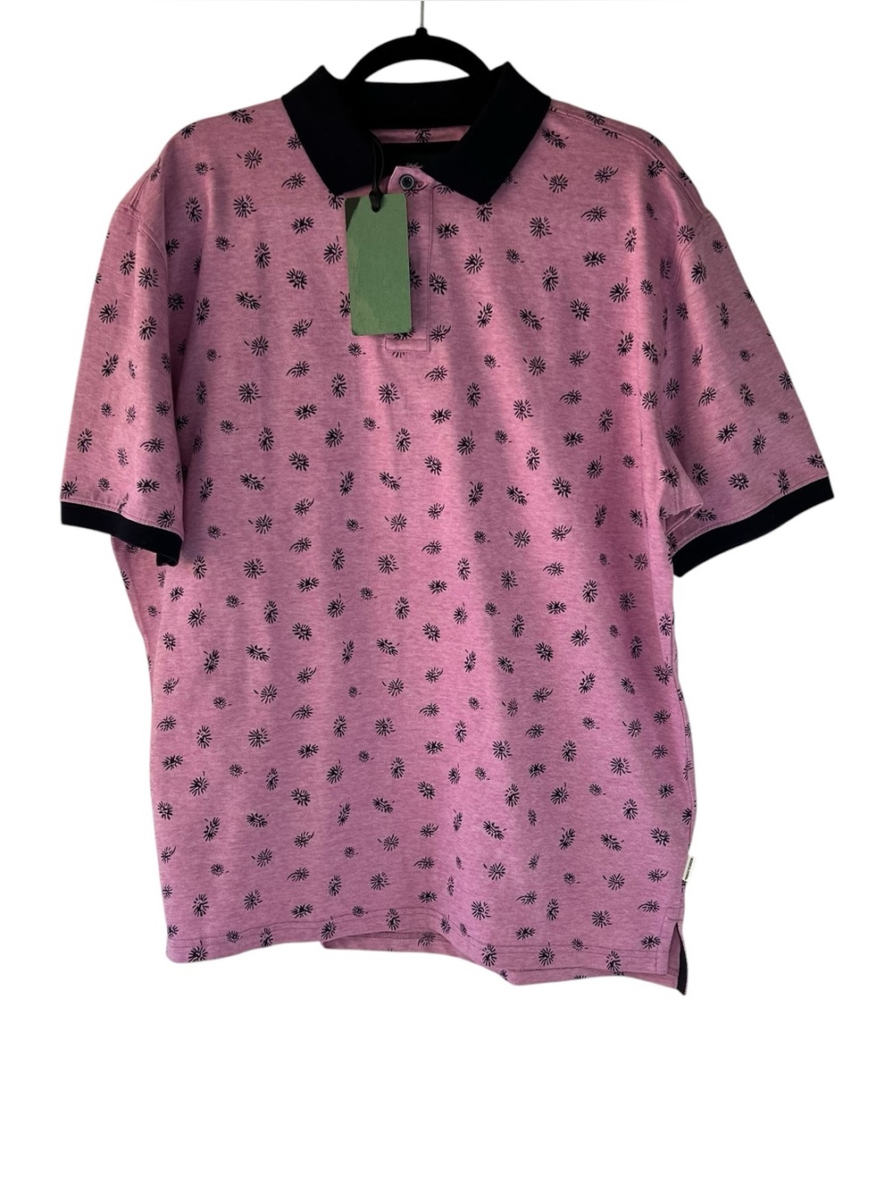 Rodd & Gunn Polo Shirt Pink Tropical Leaf Print Original Fit Men’s Size XL